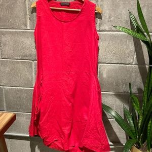 Avant-garde Israeli designer Matti Mamane red structural dress with pockets